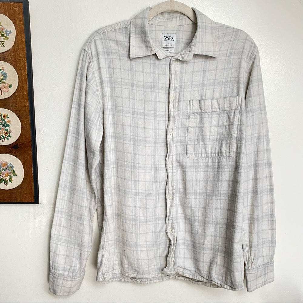 Zara Plaid Flannel Button Up Shirt